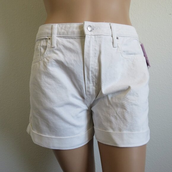 wild fable Pants - WILD FABLE Jeans Highest Rise White Denim Cuffed Mom Shorts Plus Size 18 NWT